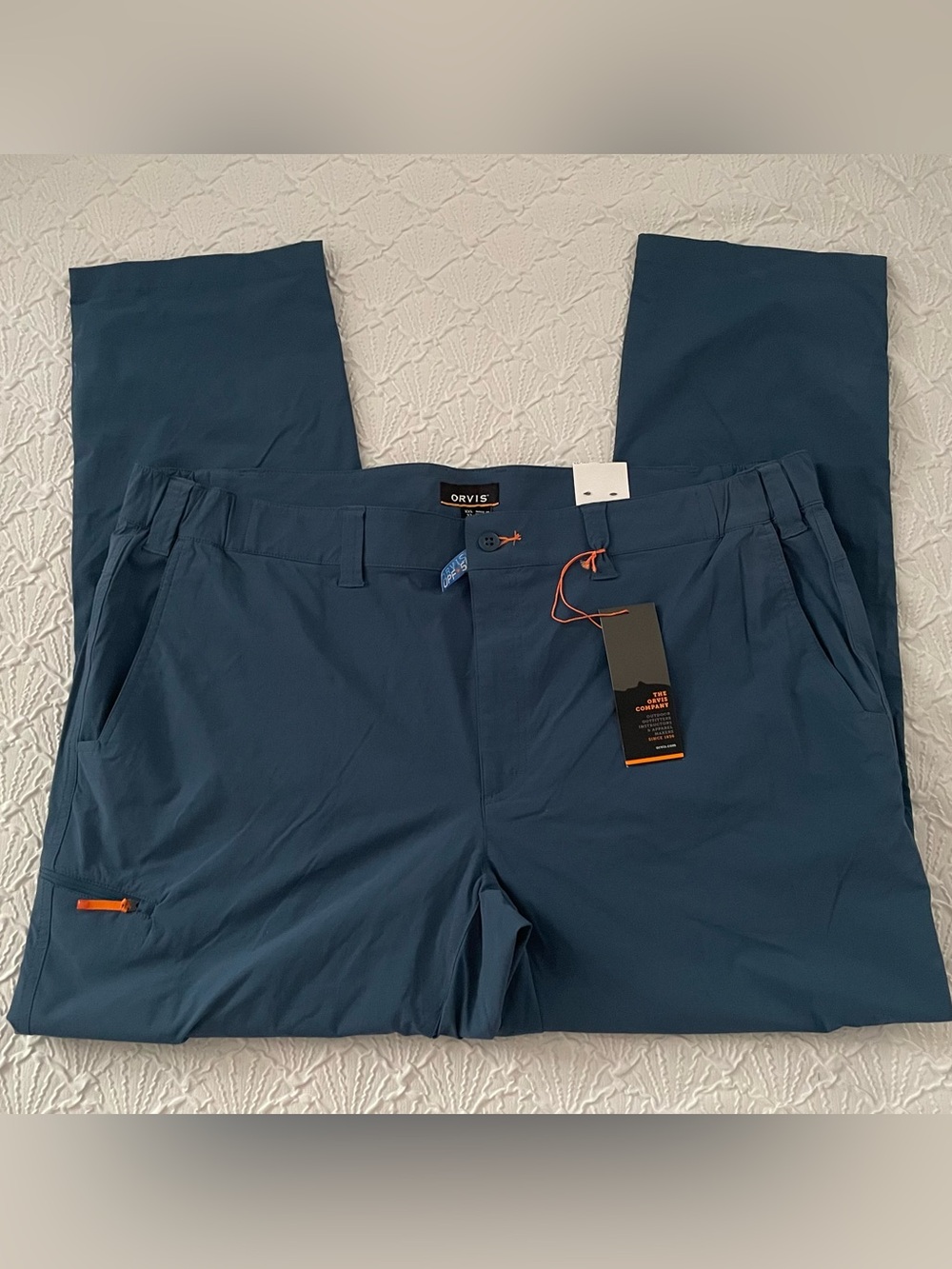 Orvis Blue Teal Men's Jackson QD Stretch Pants XXL/32 UPF 50 Outdoor Hiking